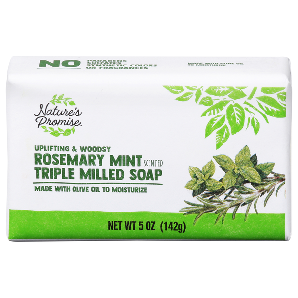 Nature's Promise Beauty Energizing Rosemary Mint Triple Milled Soap Bar