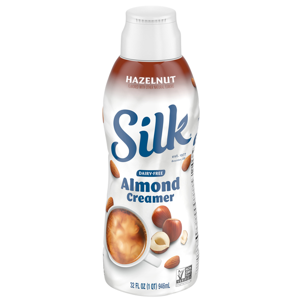 Save on Silk Dairy Free Hazelnut Flavored Almondmilk Coffee Creamer