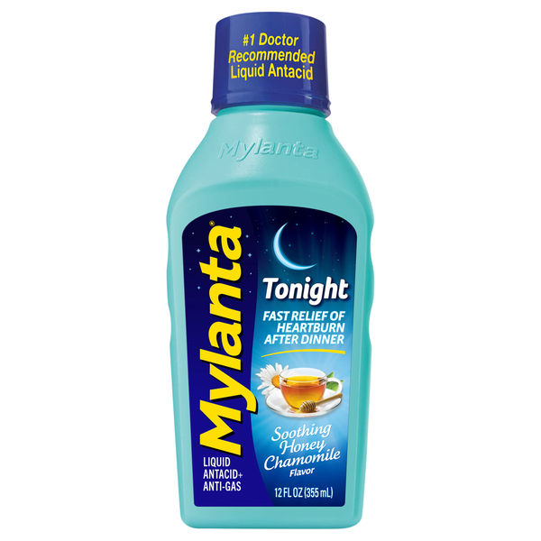 Mylanta Tonight Antacid + Anti-Gas Liquid Soothing Honey Chamomile Flavor