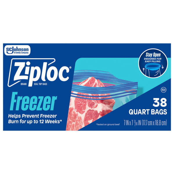 Ziploc Double Zipper Quart Freezer Bags