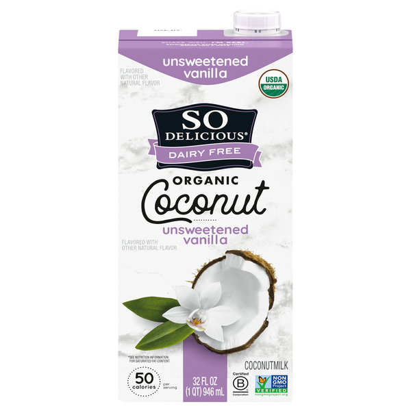 So Delicious Organic Unsweetened Vanilla Coconutmilk Non-Refrigerated
