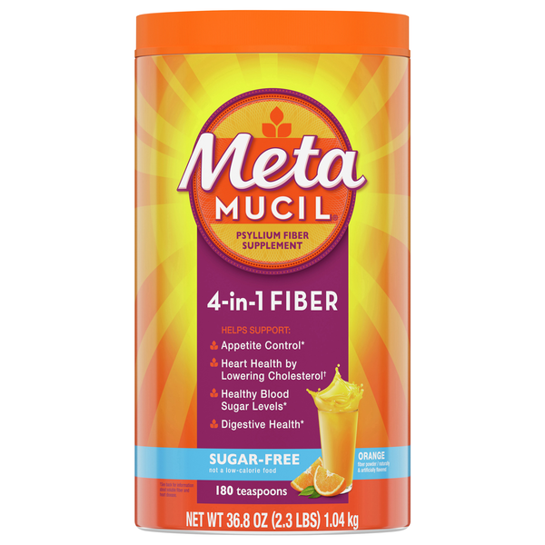 MetaMucil Sugar Free Orange 4-in-1 Fiber Supplement
