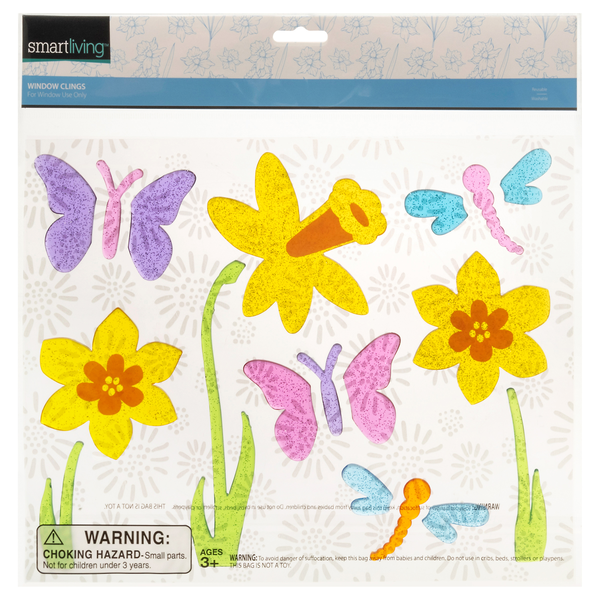 Smart Living Spring Window Clings Butterflies & Flowers