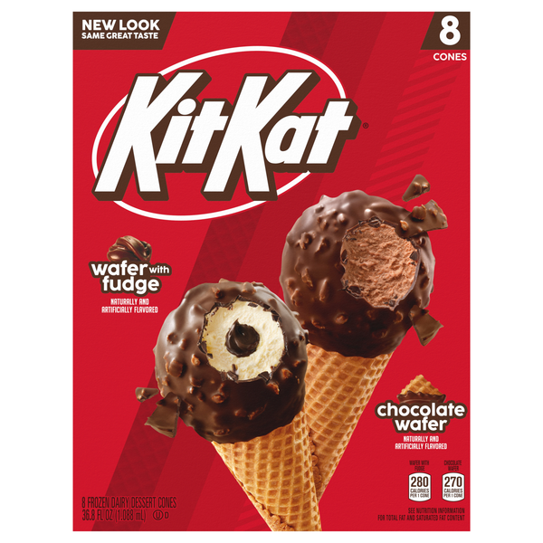 KIT KAT Fudge & Chocolate Wafer Variety Pack Ice Cream Cones - 8 ct