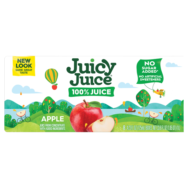 Juicy Juice 100% Apple Juice Boxes No Added Sugar - 8 pk