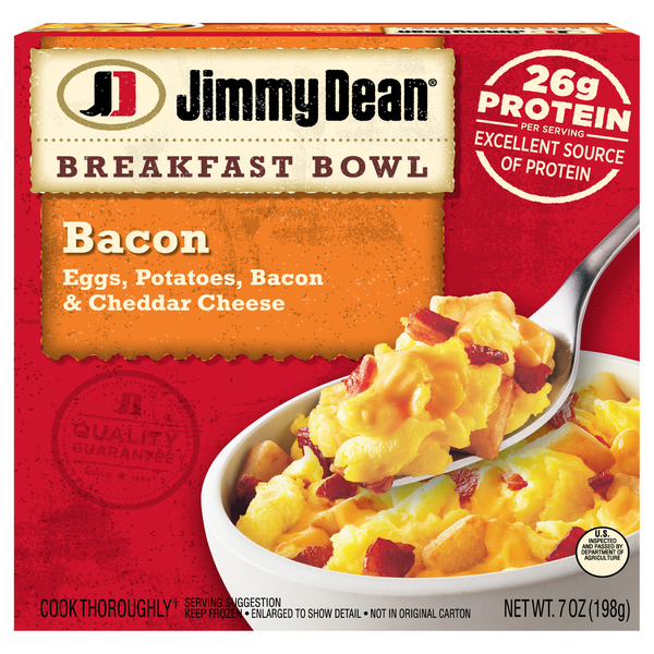 Jimmy Dean Bacon Eggs Potatoes & Cheddar Cheese Breakfast Bowl Frozen Meal
