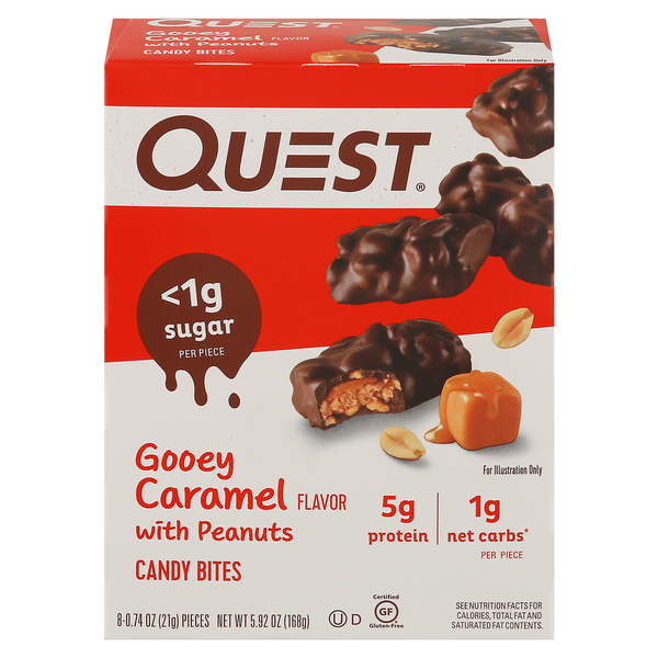 Save on Quest Candy Bites Goody Caramel with Peanuts Low Carb Keto 8