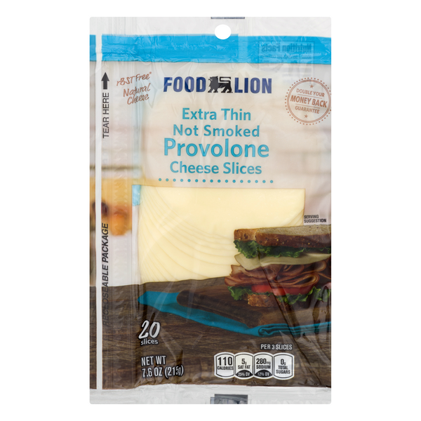 Save on Food Lion Cheese Slices Provolone Extra Thin Natural 20 ct