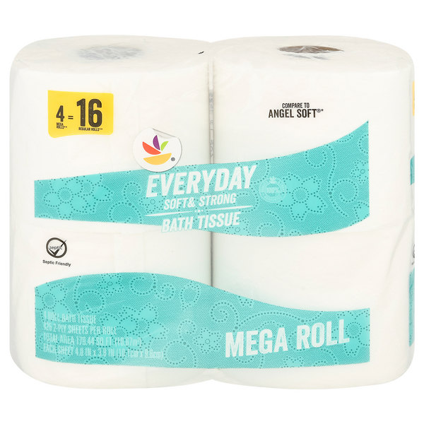Our Brand Everyday Mega Roll 2-Ply Toilet Paper Unscented - 4 ct