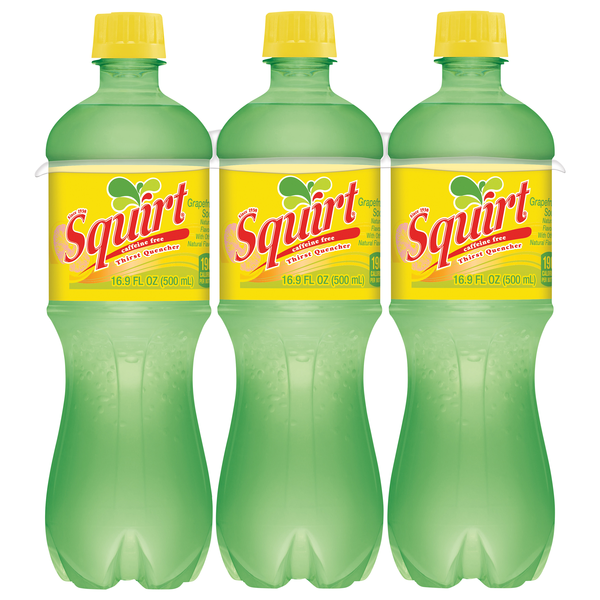 Squirt Thirst Quencher Grapefruit Soda Caffeine Free - 6 pk