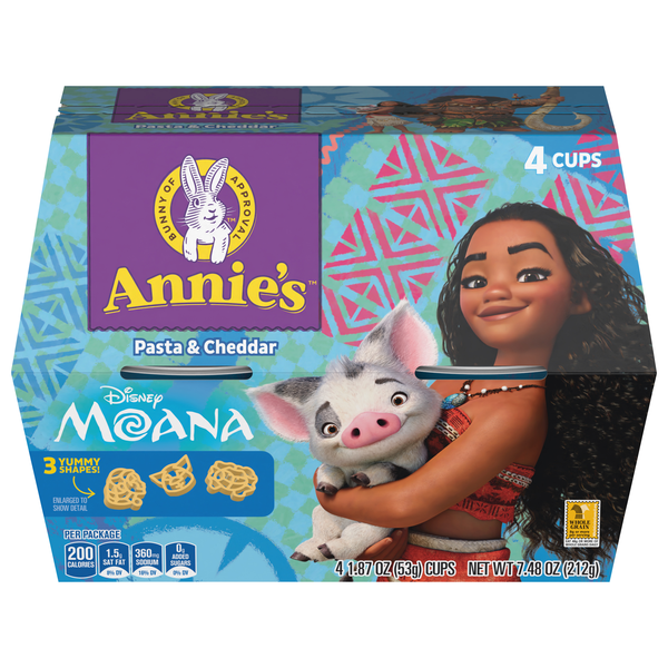 Annie's Disney Moana Pasta & Cheddar Cups - 4 ct