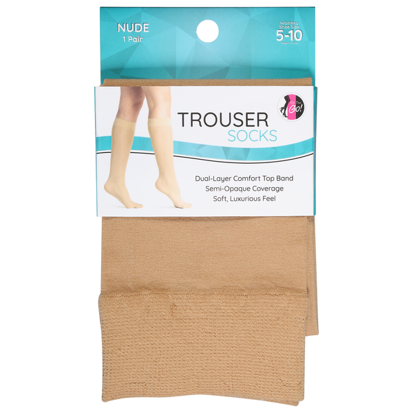 On the Go! Women's Trouser Socks Size 5-10 Nude