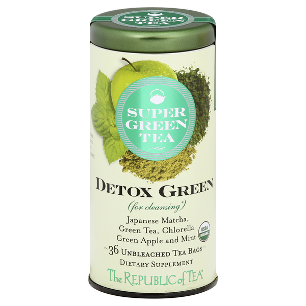 Save on The Republic of Tea Super Green Tea Detox Green Tea Bags Organic Order Online Delivery