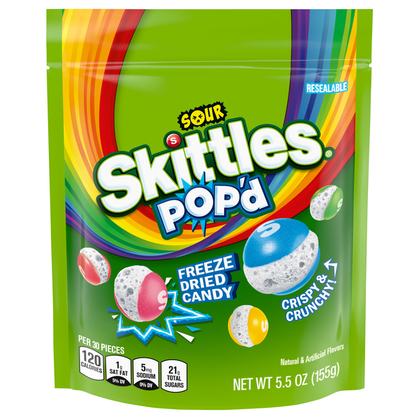 Skittles Pop'D Sour Freeze Dried Candy