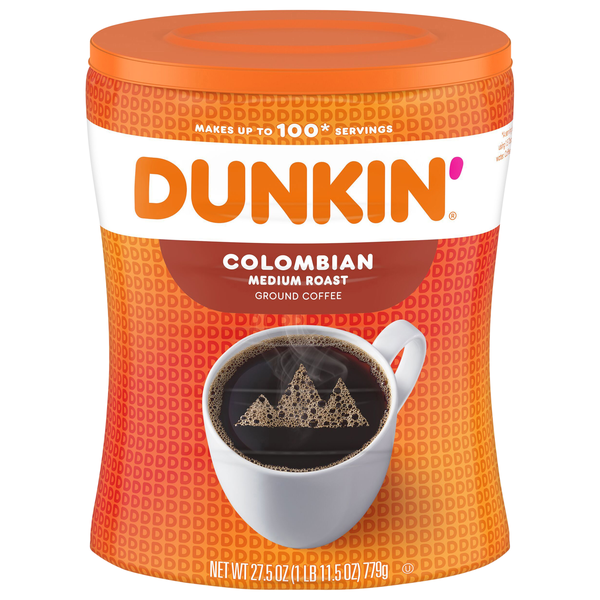 Dunkin' 100% Colombian Medium Roast Ground Coffee