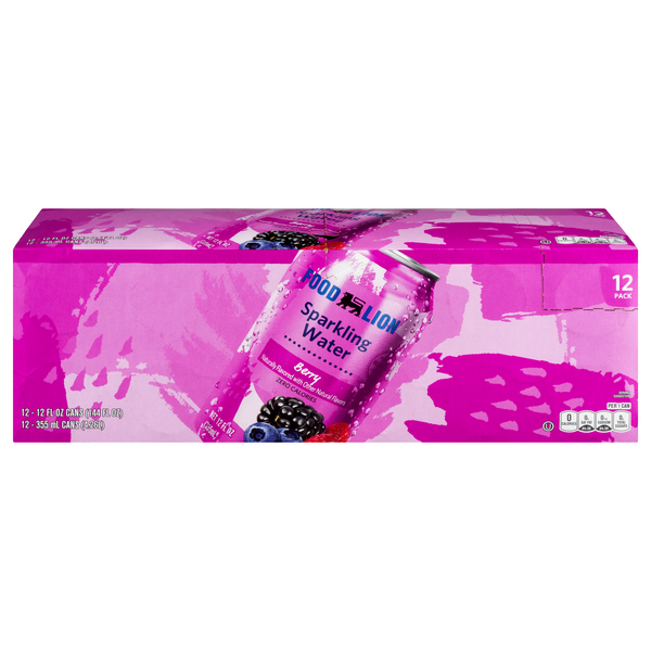 Save on Food Lion Zero Calories Sparkling Water Berry 12 pk Order