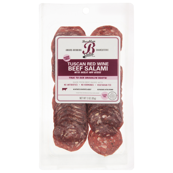 Brooklyn Cured Tuscan Red Wine Beef Salami with Garlic & Herbs