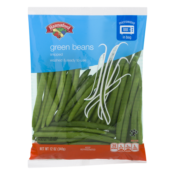 Hannaford Snipped Green Beans Microwaveable Bag