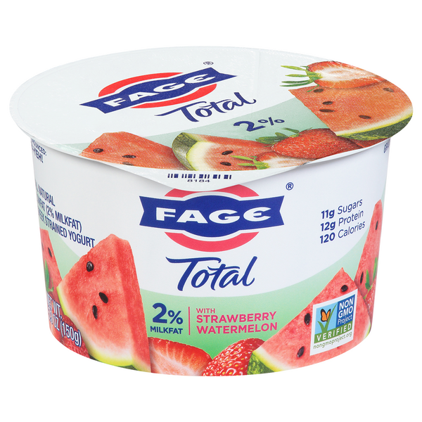 Save on Fage Total Strained Greek Yogurt Blended Strawberry Watermelon 0 Milkfat Order Online