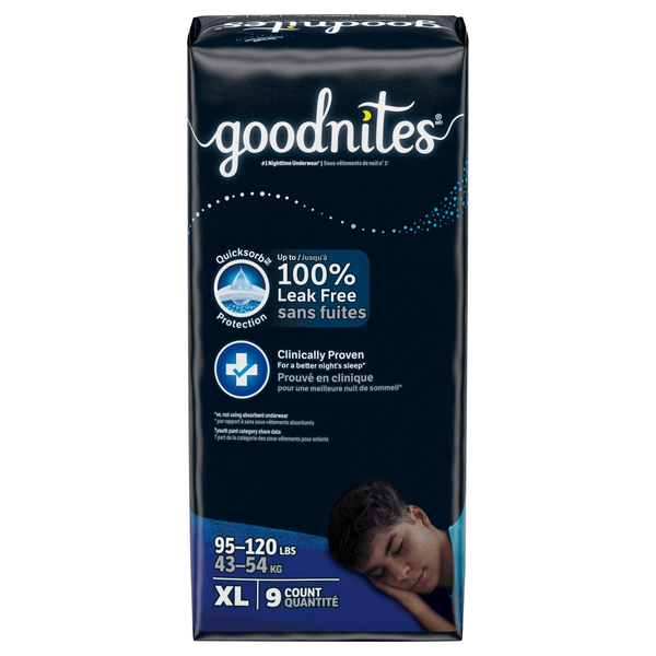 GoodNites Boys XL Nighttime Underwear 95-140+ lb