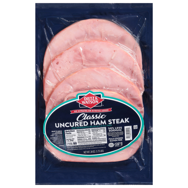 Dietz & Watson 97% Fat Free Classic Uncured Ham Steaks - 4 ct