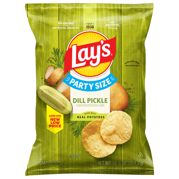 Lay's Dill Pickle Potato Chips Party Size