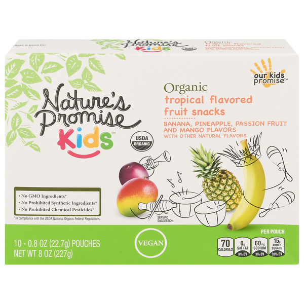 Nature's Promise Kids Organic Tropical Flavored Fruit Snacks - 10 ct