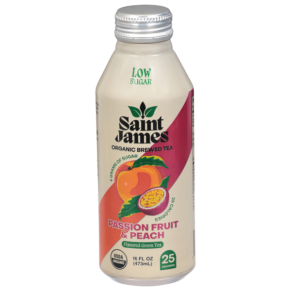 Saint James Organic Passion Fruit & Peach Green Iced Tea