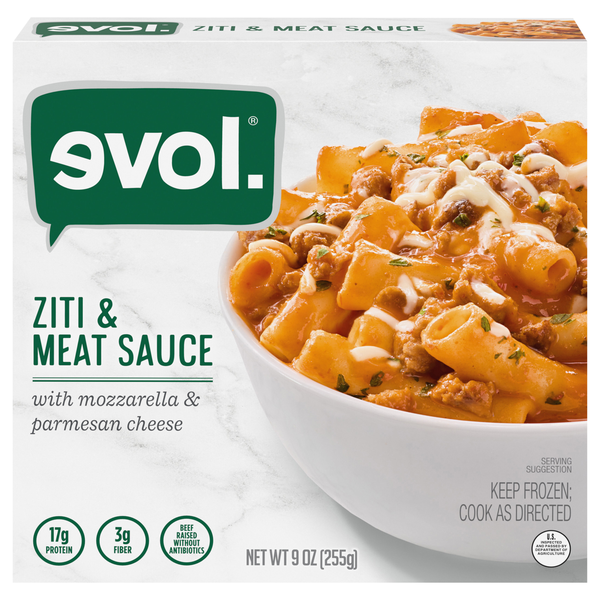 Evol Ziti & Meat Sauce Frozen Meal