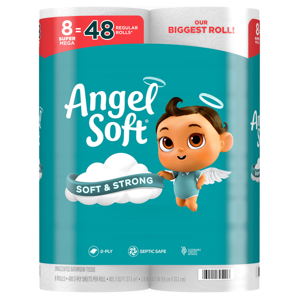 Angel Soft Super Mega 2-Ply Toilet Paper Rolls