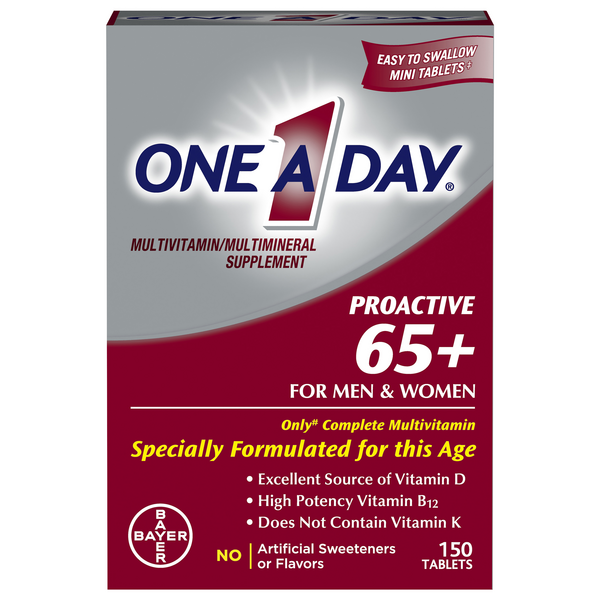One A Day Proactive 65+ For Men & Women Complete Multivitamin Tablets