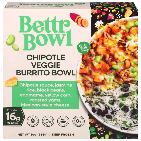 Bettr Bowl Chipotle Veggie Burrito Bowl 16g Protein Frozen