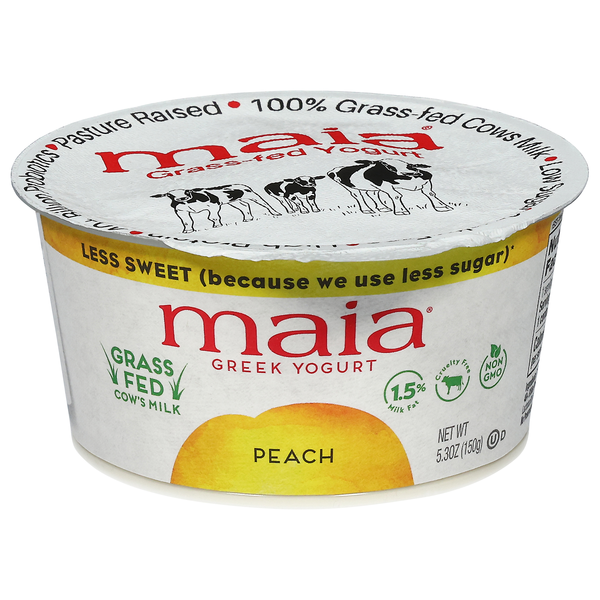 Maia Grass-fed Peach Greek Yogurt Cup