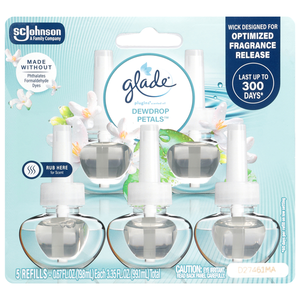 Glade Dewdrop Petals Scented Oil Refills - 5 ct