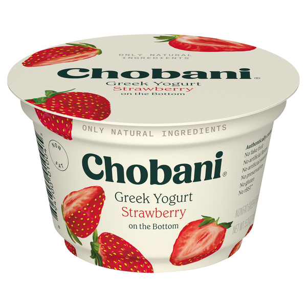 Chobani Non Fat Strawberry on the Bottom Greek Yogurt Cup