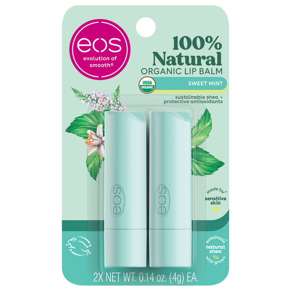 eos Organic Sweet Mint Shea Lip Balm - 2 ct
