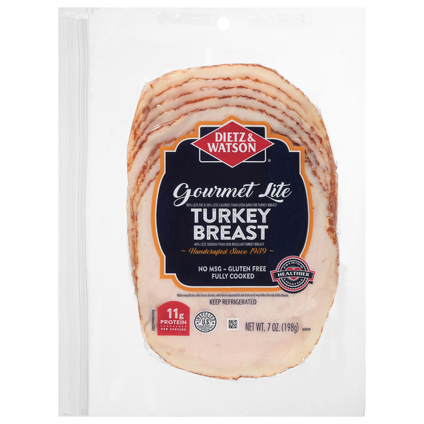 Dietz & Watson Gourmet Lite 99% Fat Free Turkey Breast Sliced