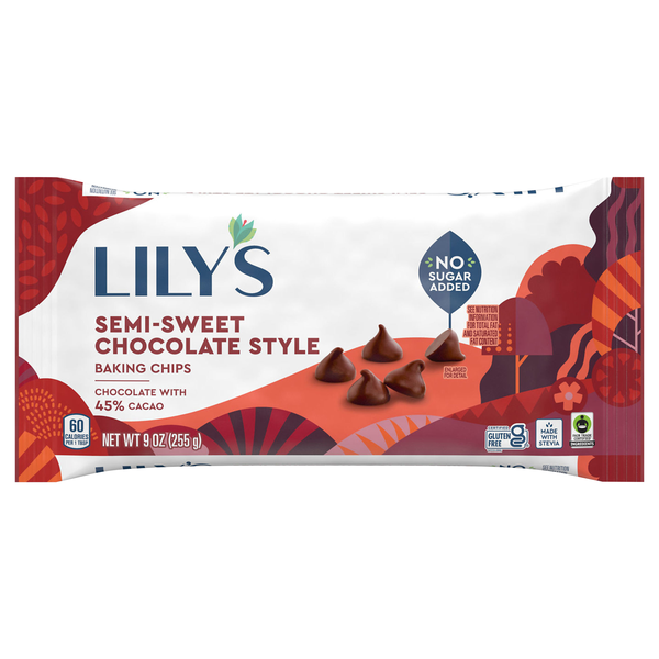 Lily's No Sugar Added Semi-Sweet Chocolate Style Baking Morsel Chips