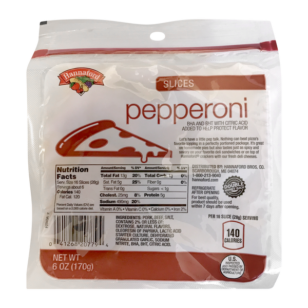 Hannaford Pepperoni Slices