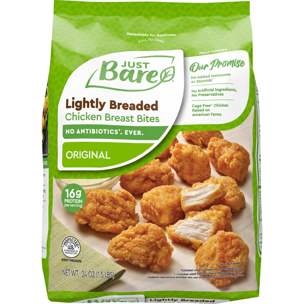 Just Bare Lightly Breaded Chicken Breast Bites Frozen
