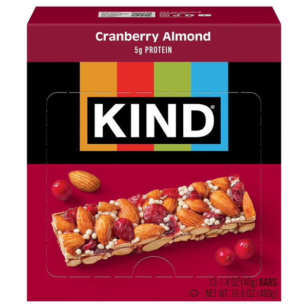 KIND Gluten Free Cranberry Almond Bars - 12 ct