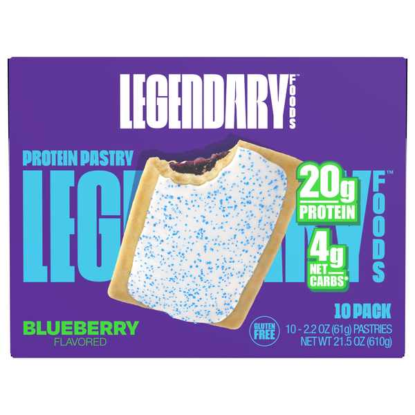 Legendary Foods Blueberry Flavored Protein Pastry - 10 ct