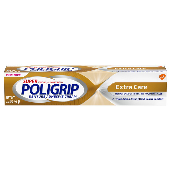 Super PoliGrip Zinc Free Extra Care Denture Adhesive Cream