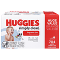 Huggies Simply Clean Fresh Scent Baby Wipes Pop-Top 64 ct ea - 11 pk