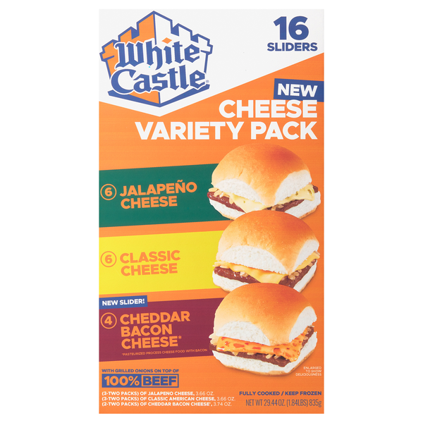 White Castle Beef & Cheese Sliders Variety Pack - 16 ct