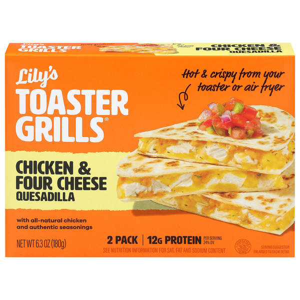 Lily's Toaster Grills Chicken & Four Cheese Quesadillas - 2 ct Frozen