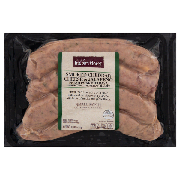 Save on Taste of Inspirations Pork Kielbasa Smoked Cheddar & Jalapeno