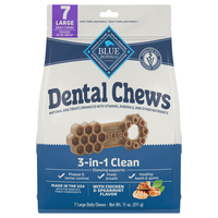 Blue Buffalo 3-in-1 Clean Chicken & Spearmint Large Dental Dog Treat - 7ct