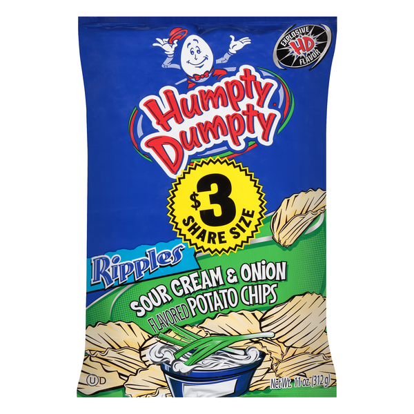 Humpty Dumpty Sour Cream & Onion Ripples Potato Chips Share Size