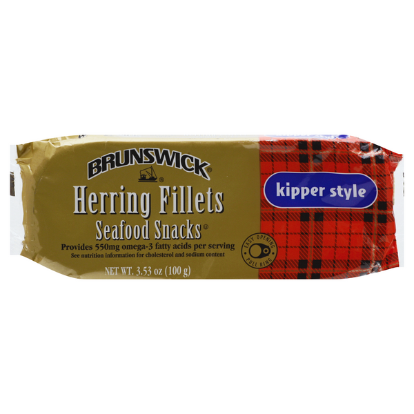 Save on Brunswick Kipper Style Seafood Snacks Herring Fillets Order